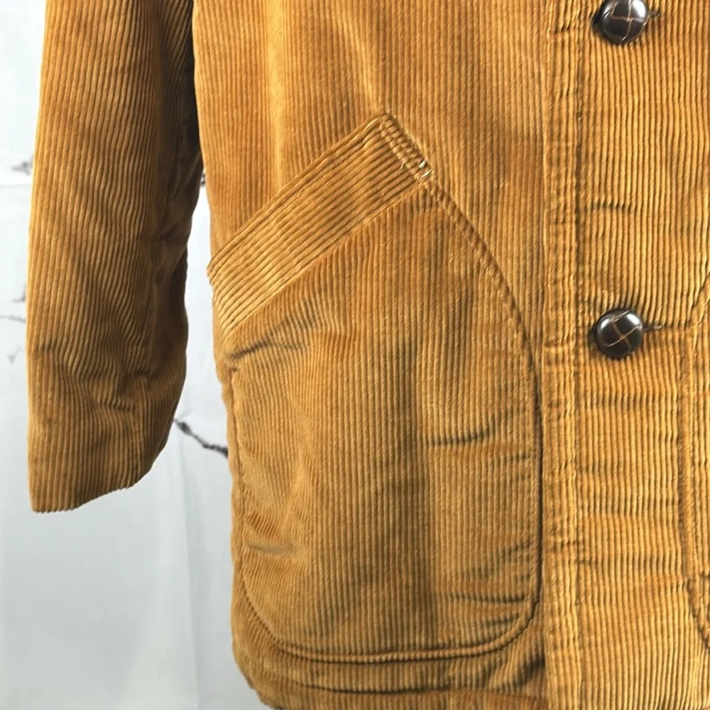McGregor Vintage Barn Utility Jacket Rancher Coat Camel Corduroy Faux Fur Lined